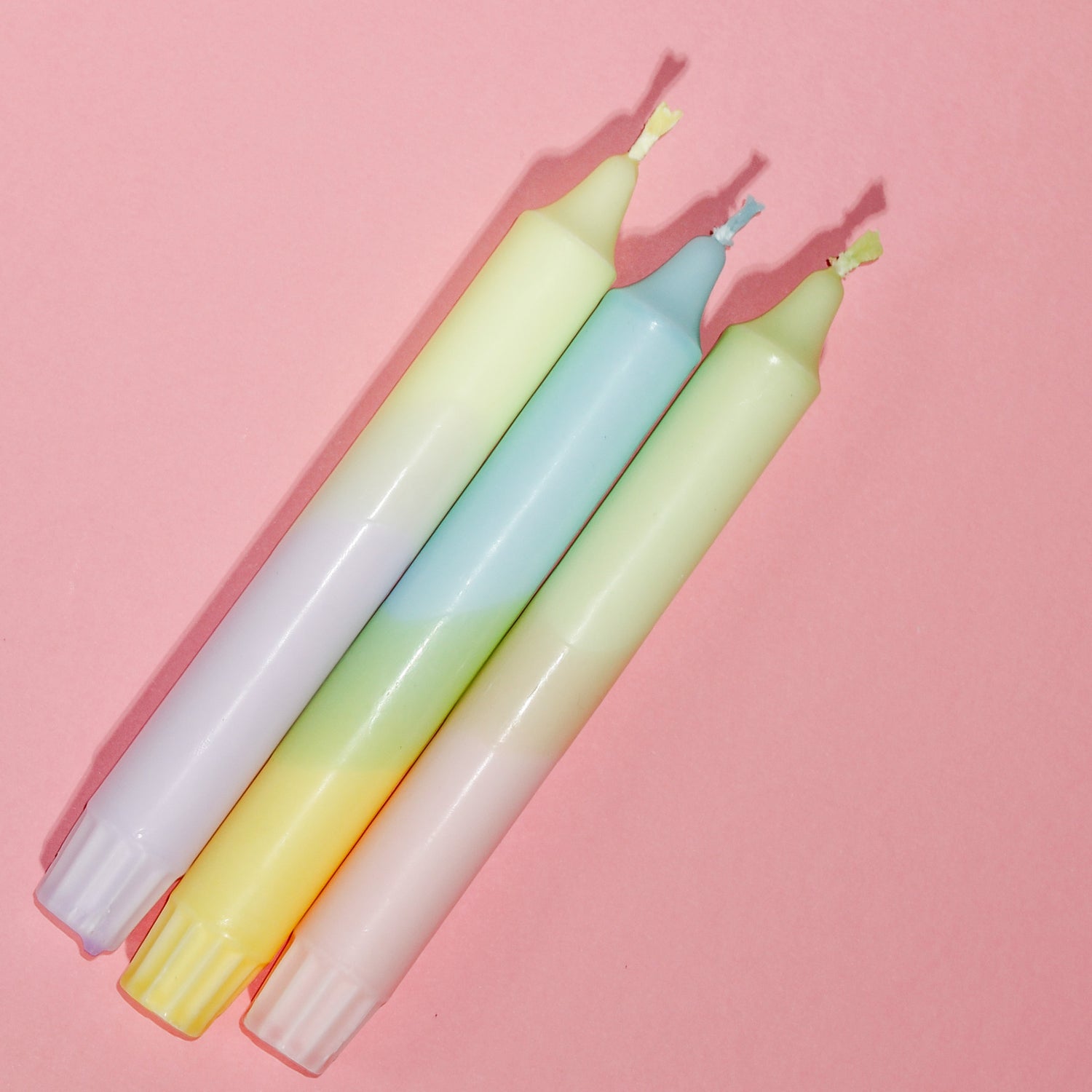 Pastel Trio Yellow – Dipped Taper Candles – 19cm