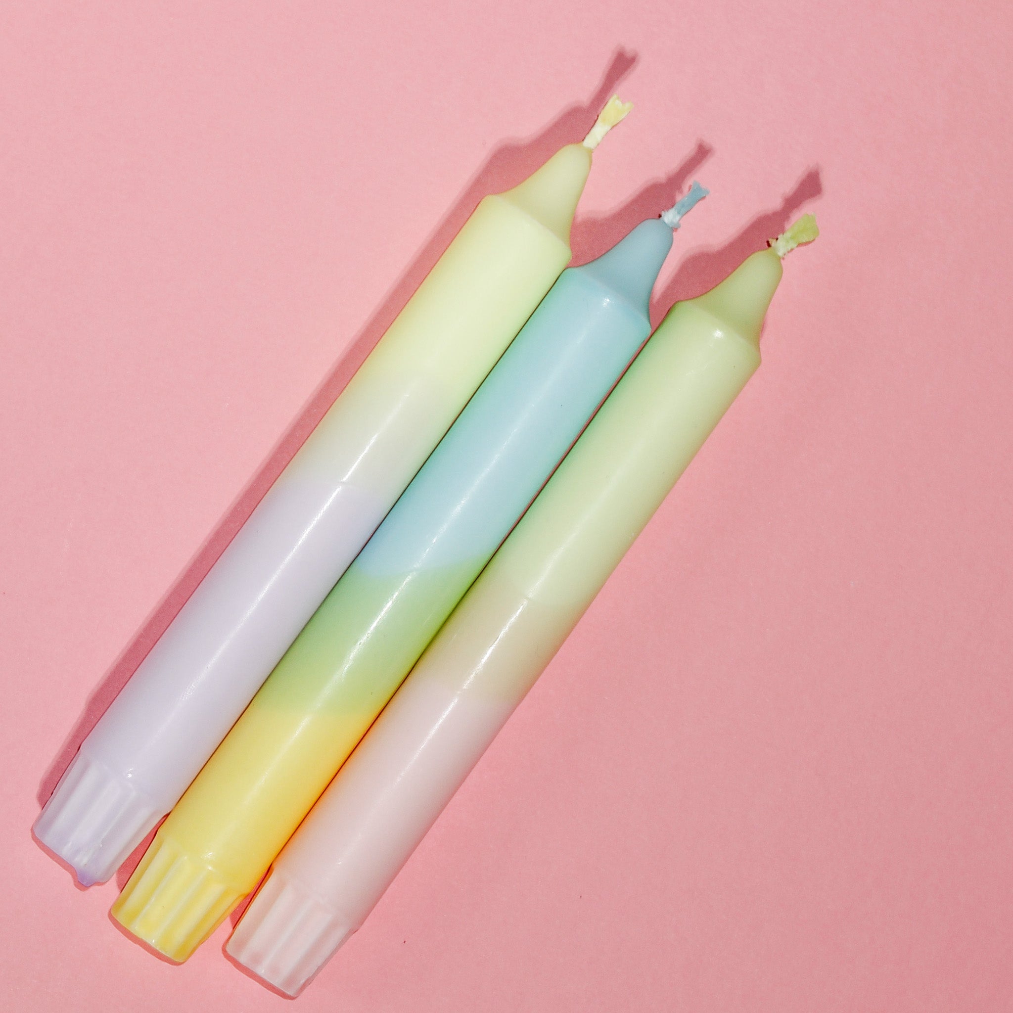 Pastel Trio Yellow – Dipped Taper Candles – 19cm
