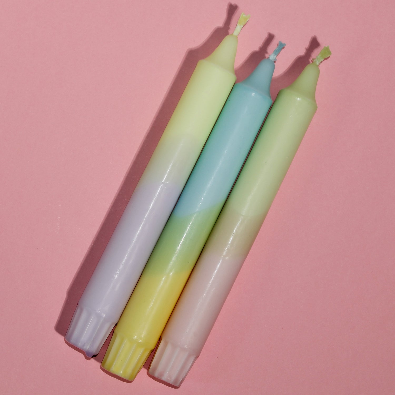 Pastel Trio Yellow – Dipped Taper Candles – 19cm