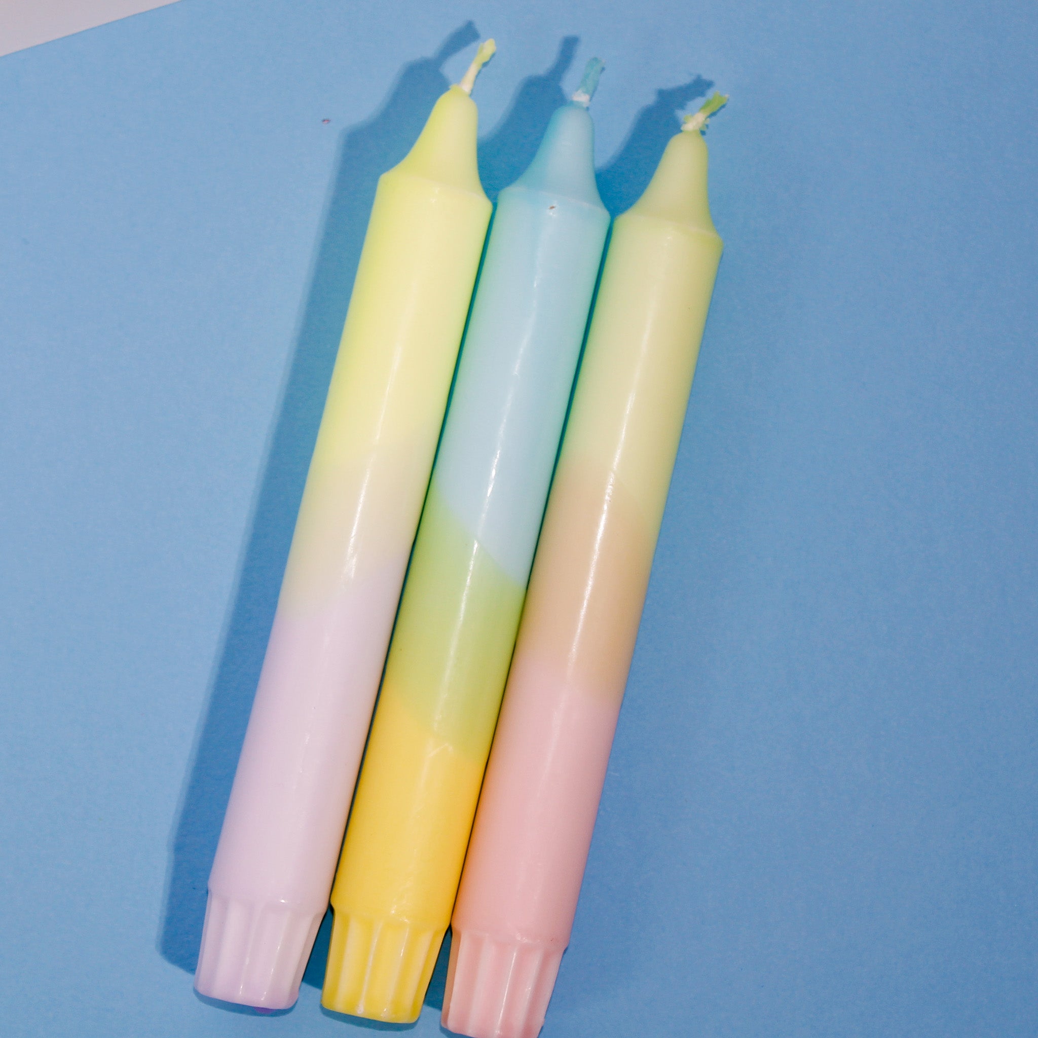 Pastel Trio Yellow – Dipped Taper Candles – 19cm