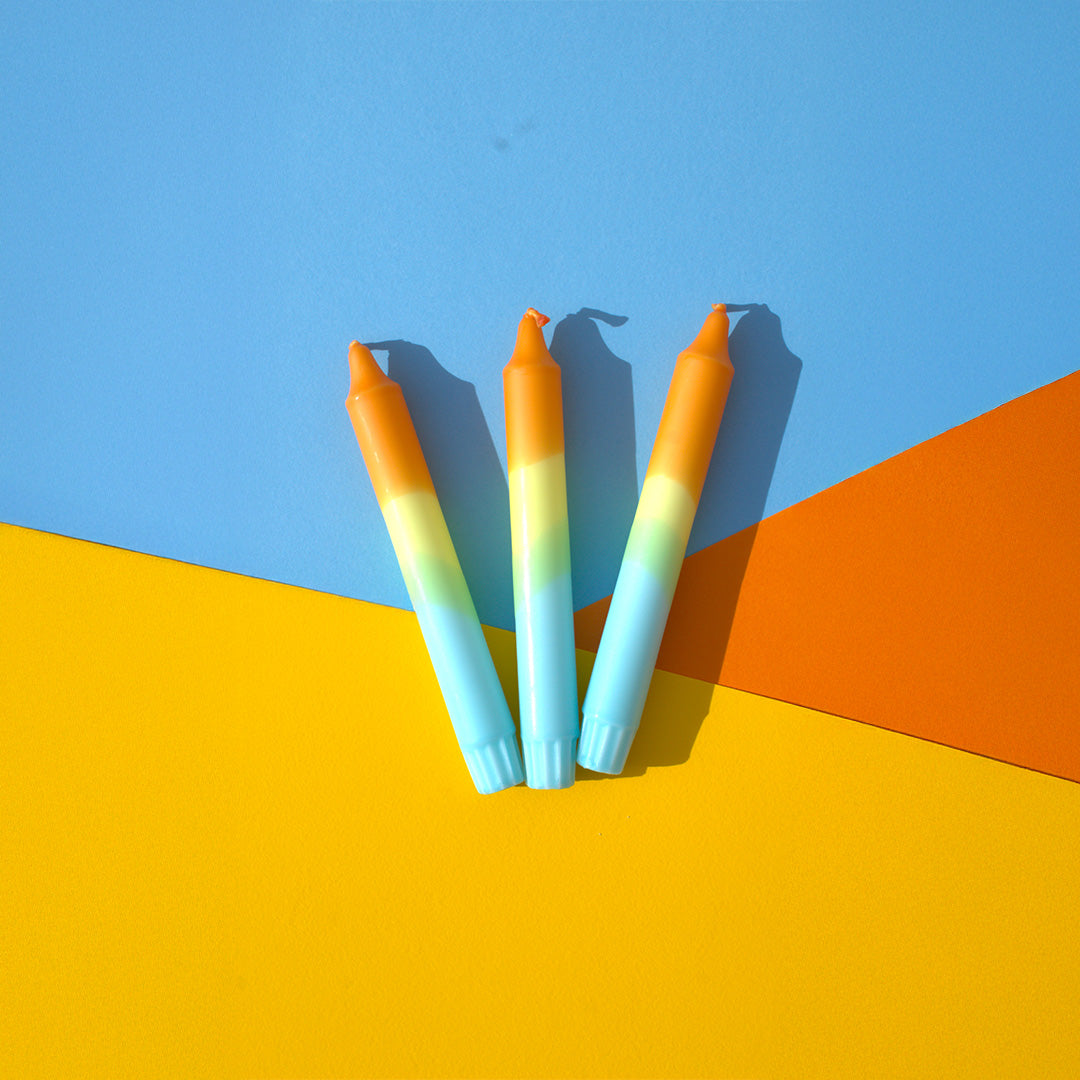 Dreamy Sunrise  - Dipped Taper Candles - 19cm