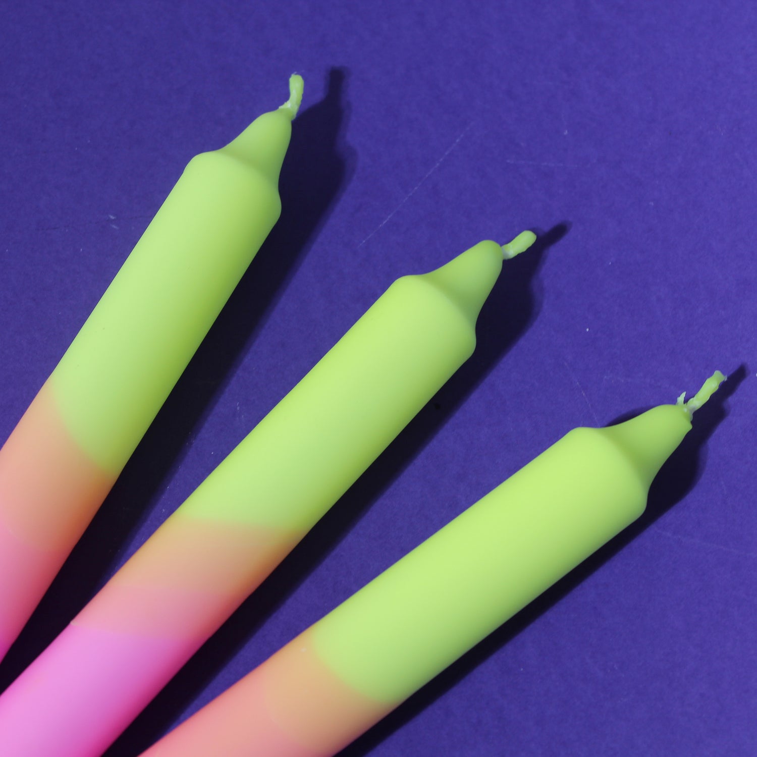 Neon Party Pink & Yellow – Dipped Taper Candles - 19cm