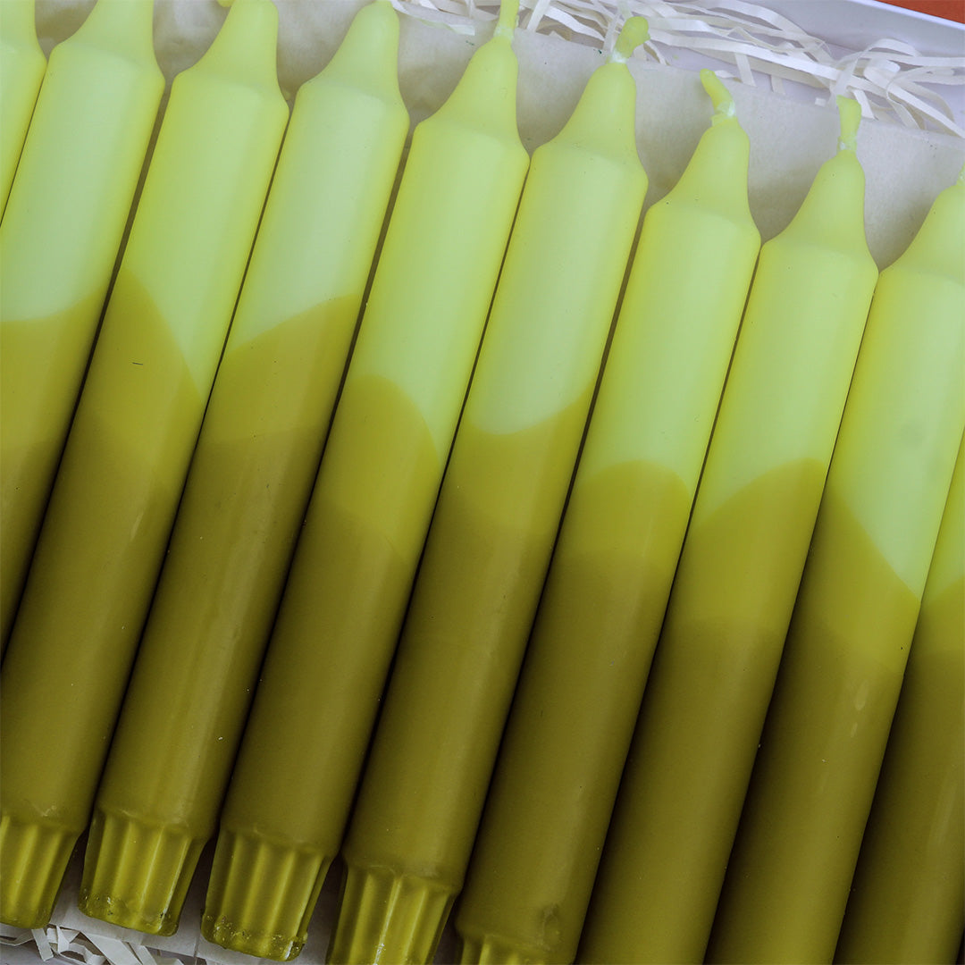 Olive Paradise - Dipped Taper Candles - 19cm