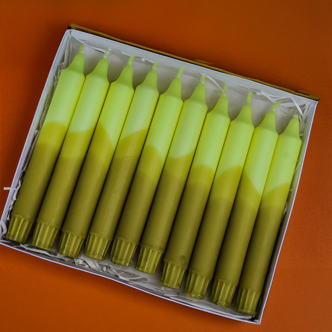 Olive Paradise - Dipped Taper Candles - 19cm