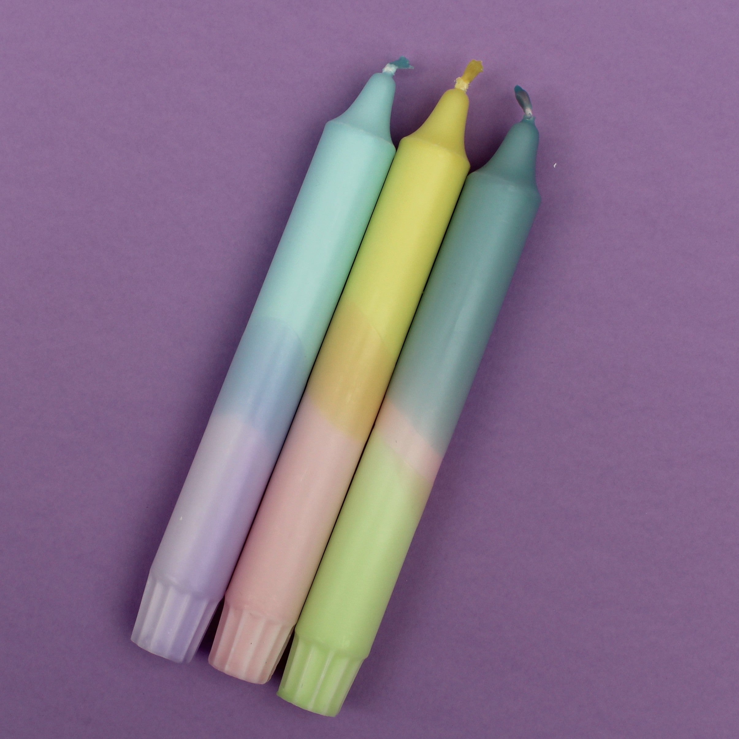 Pastel Trio Blue – Dipped Taper Candles – 19cm