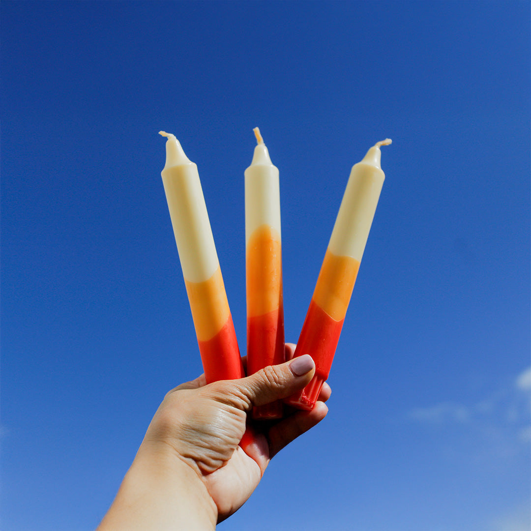 Samba Papaya – Dipped Taper Candles – 19cm