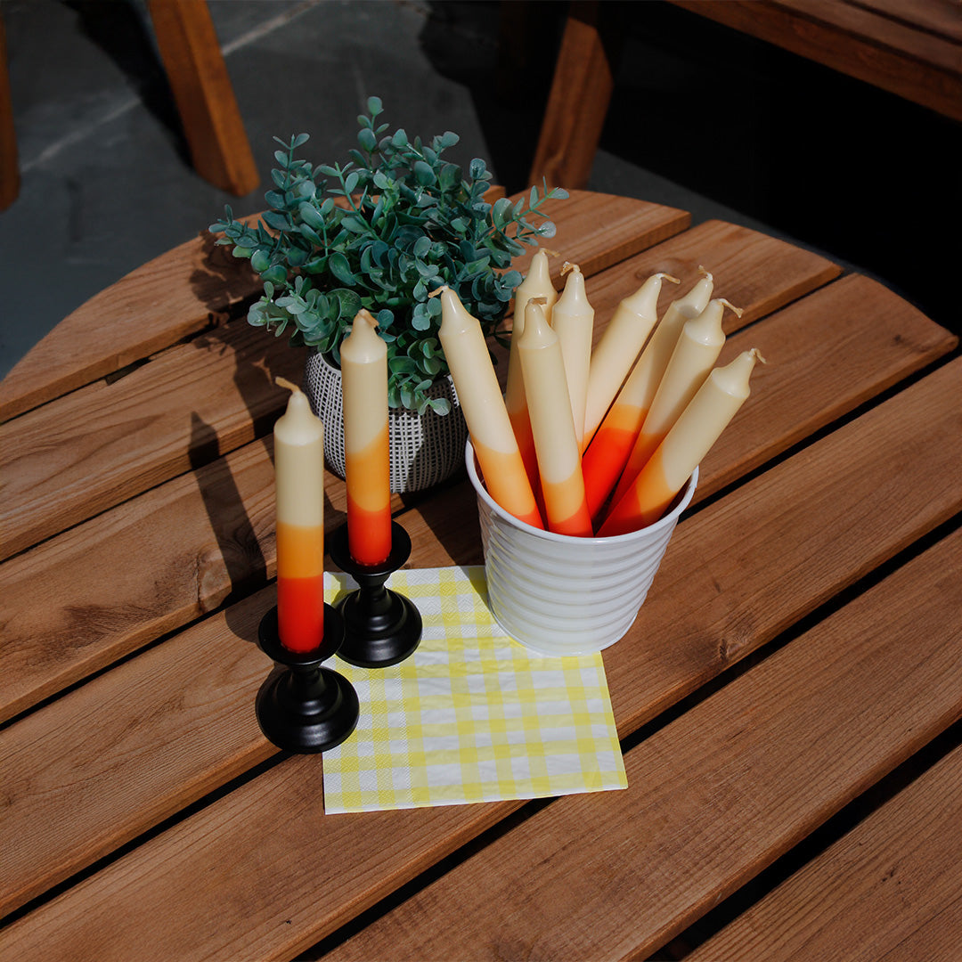 Samba Papaya – Dipped Taper Candles – 19cm