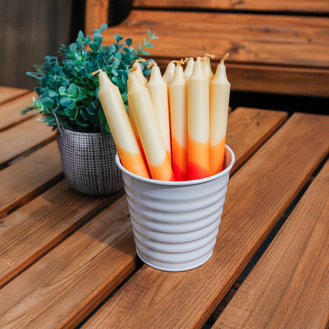 Samba Papaya – Dipped Taper Candles – 19cm