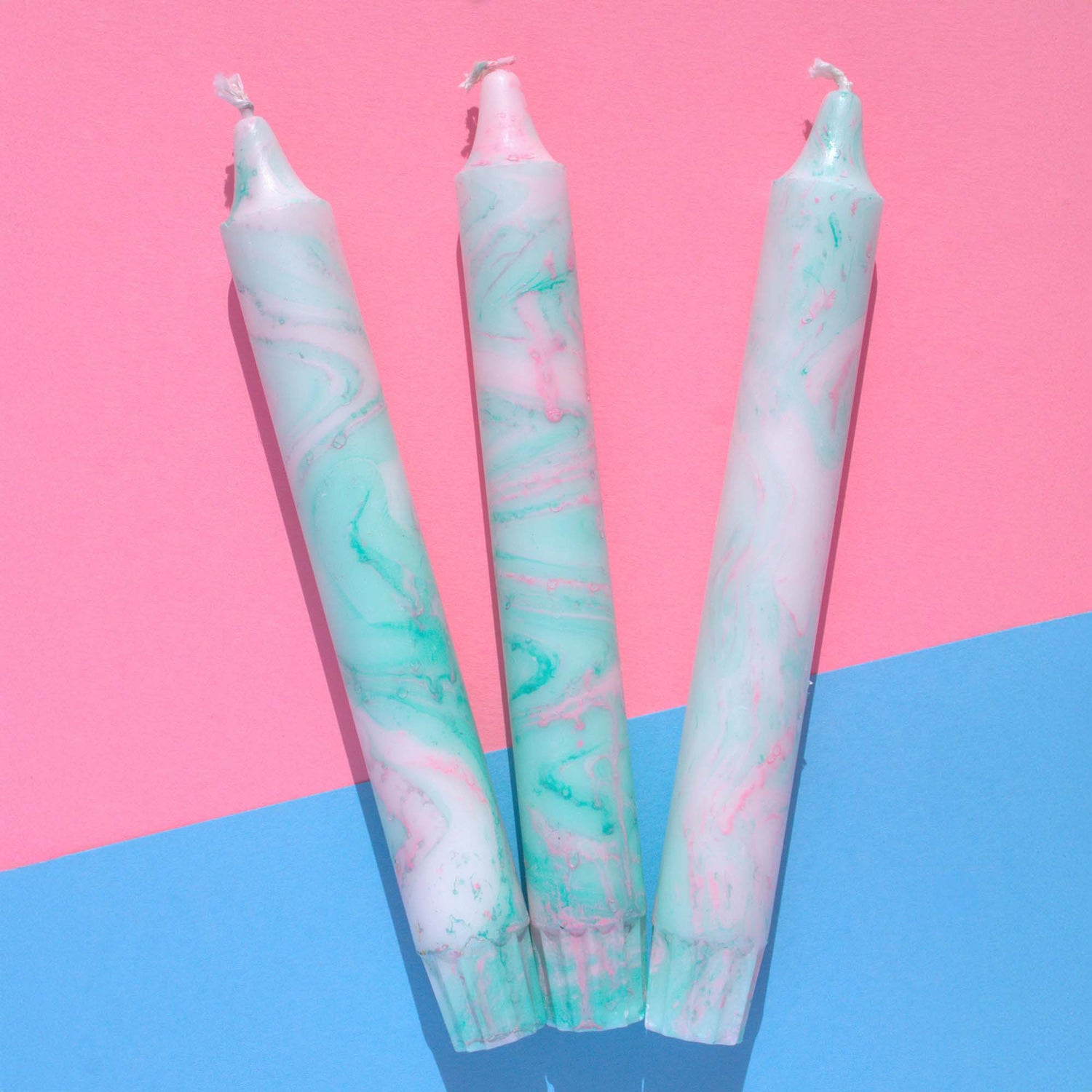 Candy Sky – Marbeled Taper Candles - 19cm